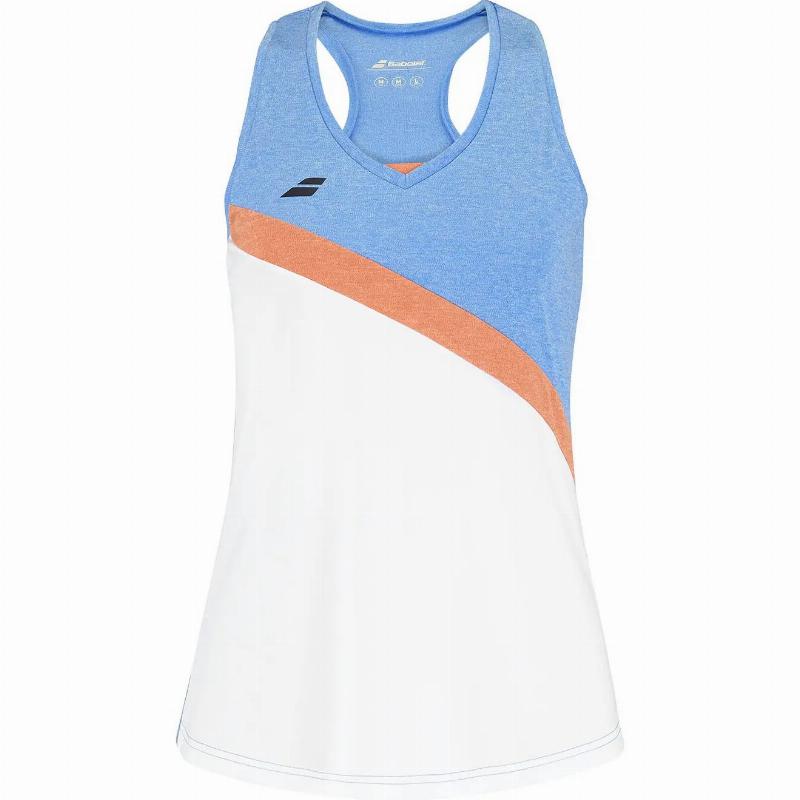 Camiseta Babolat Play Blanco Azul Junior