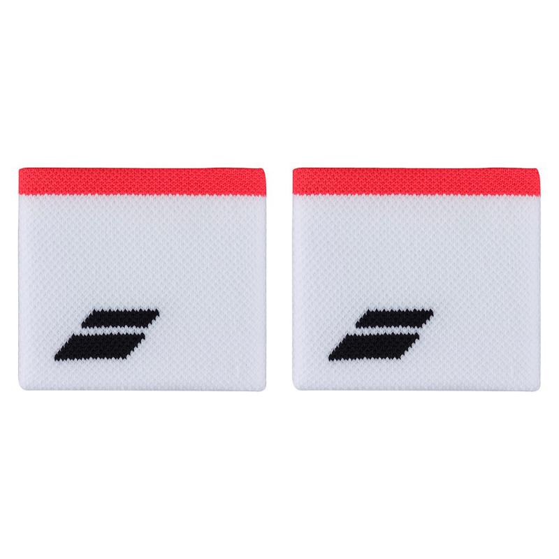 Muñequeras Babolat Cortas Blanco Rojo 2 Unidades