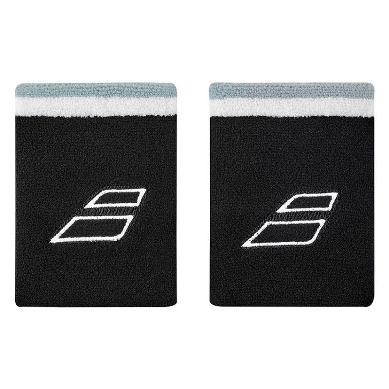 Muñequeras Babolat Terry Jumbo Negro Blanco 2 Unidades